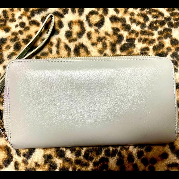 Zadig et Voltaire Leather Compagnon Wristlet Wallet Silver - Picture 6 of 16